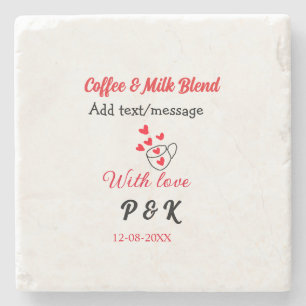Kaffee & Milch Mischung Liebe Pärchen Kaffeehaus R Steinuntersetzer