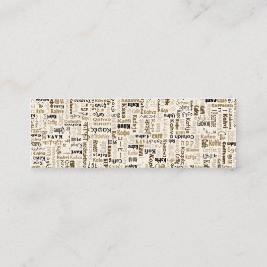 Kaffee Mini Visitenkarte (Rückseite)