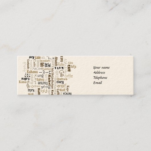 Kaffee Mini Visitenkarte (Vorderseite)