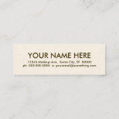 Kaffee. Mini Visitenkarte (Rückseite)