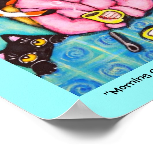 Kaffee mit allen Katzen Poster (Ecke)