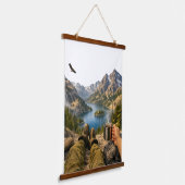 Kaffee mit Aussicht Wandteppich Mit Holzrahmen (Gewinkelt)