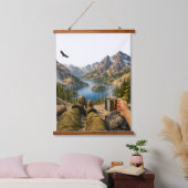 Kaffee mit Aussicht Wandteppich Mit Holzrahmen (Schlafzimmer)