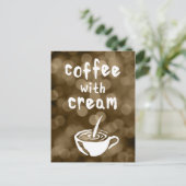 Kaffee mit Creme Bokeh Postkarte (Stehend Vorderseite)