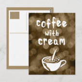 Kaffee mit Creme Bokeh Postkarte (Vorne/Hinten)