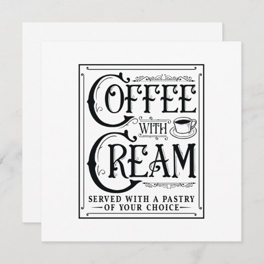 Kaffee mit Creme Einladung (Vorne/Hinten)