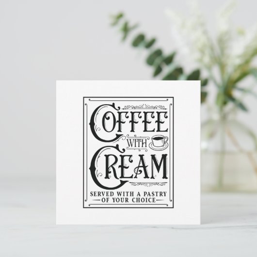 Kaffee mit Creme Einladung (Stehend Vorderseite)