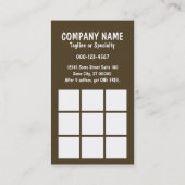 Kaffee mit Creme-Lochkartenkoffer Treuekarte (Rückseite)