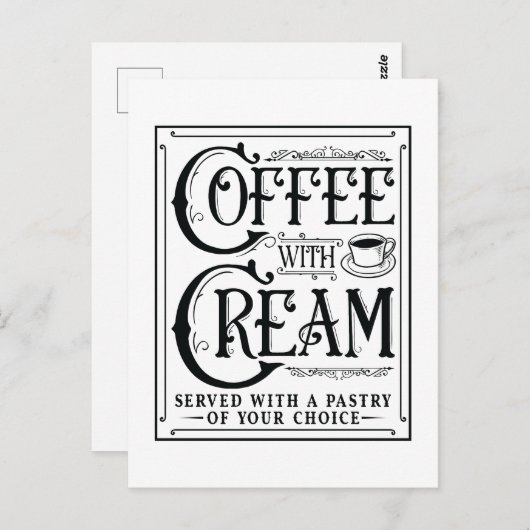 Kaffee mit Creme Postkarte (Vorne/Hinten)