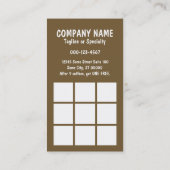 Kaffee mit cremefarbenem Briefmarke Treuekarte (Rückseite)