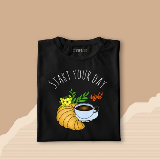 Kaffee mit Croissant T-Shirt