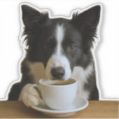 Kaffee mit dem Collie Aufkleber (Vorderseite)