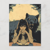 Kaffee mit dem Wolf Postkarte (Vorderseite)