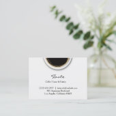 Kaffee mit der Business Card Stain Chubby Visitenkarte (Stehend Vorderseite)