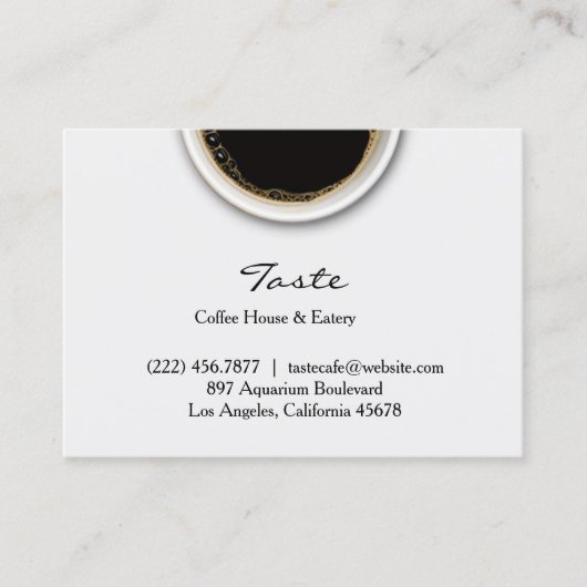 Kaffee mit der Business Card Stain Chubby Visitenkarte (Vorderseite)
