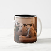 Kaffee mit Dottie! Zweifarbige Tasse (VorderseiteRechts)