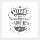 Kaffee mit einem Freund Quadratischer Aufkleber (Vorderseite)