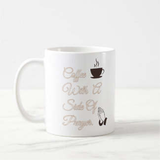 Kaffee mit einer Seite des Gebets Kaffeetasse