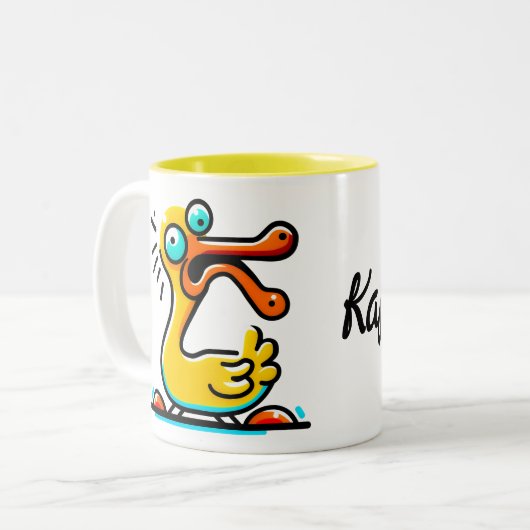 Kaffee mit Ente Zweifarbige Tasse (Vorderseite Links)