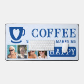 Kaffee mit Freunden fügen 4 Fotos blau Schreibtischunterlage (Tastatur & Maus)