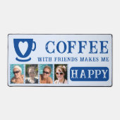 Kaffee mit Freunden fügen 4 Fotos blau Schreibtischunterlage (Vorderseite)
