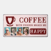 Kaffee mit Freunden fügen 4 Fotos bordeauxrot hinz Schreibtischunterlage (Vorderseite)