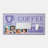 Kaffee mit Freunden fügen 4 Fotos lila Schreibtischunterlage (Tastatur & Maus)