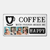 Kaffee mit Freunden fügen 4 Fotos schwarz Schreibtischunterlage (Vorderseite)