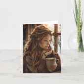 Kaffee mit geklappter Karte (Vorderseite)