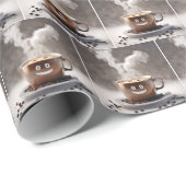 Kaffee mit glücklichem Lächeln Geschenkpapier (Rolleneckpunkt)