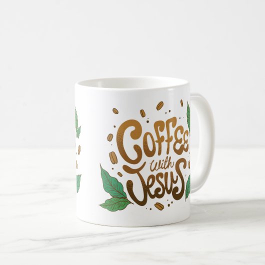 Kaffee mit Jesus-Tasse Kaffeetasse (VorderseiteRechts)