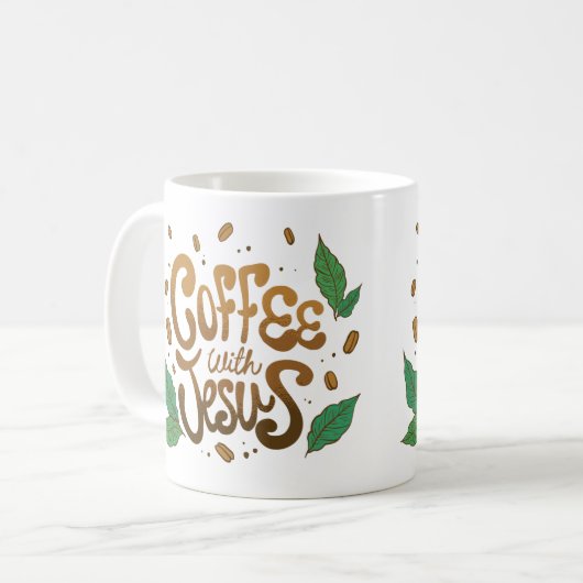 Kaffee mit Jesus-Tasse Kaffeetasse (Vorderseite Links)