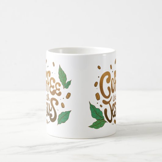 Kaffee mit Jesus-Tasse Kaffeetasse (Mittel)