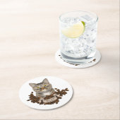 Kaffee mit K Tpaw Runder Pappuntersetzer (Vor Ort)