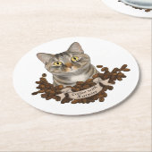 Kaffee mit K Tpaw Runder Pappuntersetzer (Angewinkelt)