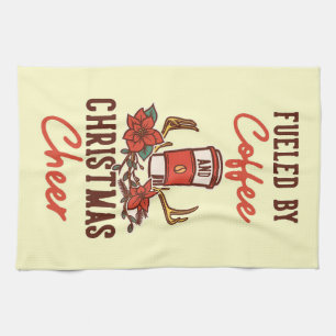 Kaffee mit Kaffee und Weihnachtskaffee Geschirrtuch
