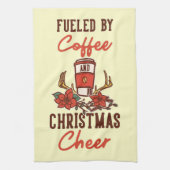 Kaffee mit Kaffee und Weihnachtskaffee Geschirrtuch (Vertikal)