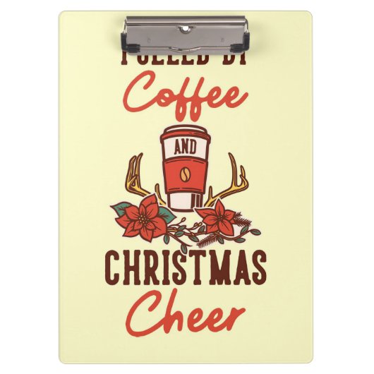 Kaffee mit Kaffee und Weihnachtskaffee Klemmbrett (Vorderseite)