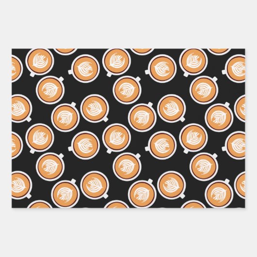 Kaffee mit karamellfarbenem Tropfen Geschenkpapier Set (Vorderseite 3)