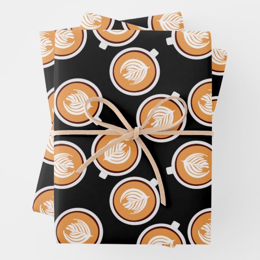 Kaffee mit karamellfarbenem Tropfen Geschenkpapier Set (Beispiel)