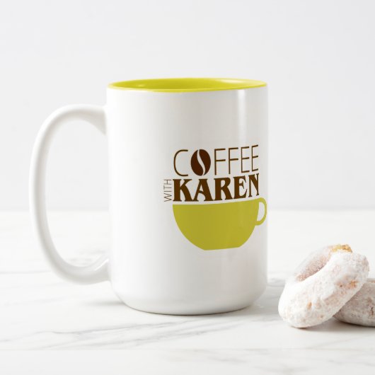Kaffee mit Karen 15 Unze. Tasse (Mit Donut)