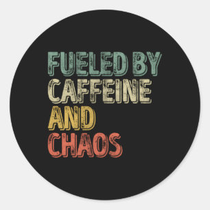 Kaffee mit Koffein und Chaos Runder Aufkleber