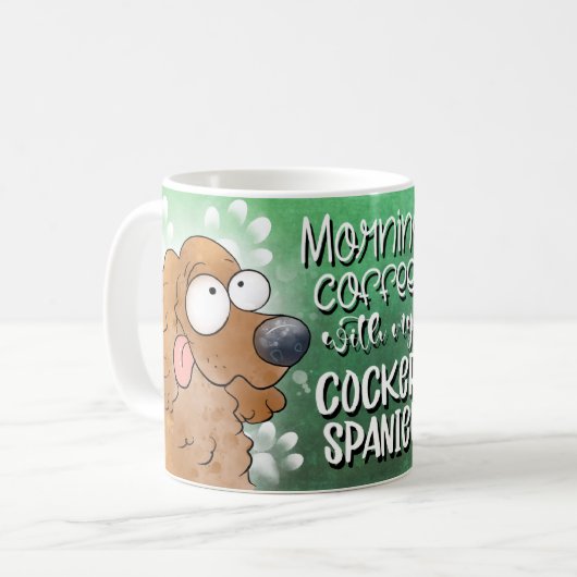 Kaffee mit meinem Cocker Spanisch essen Kaffeetasse (Vorderseite Links)