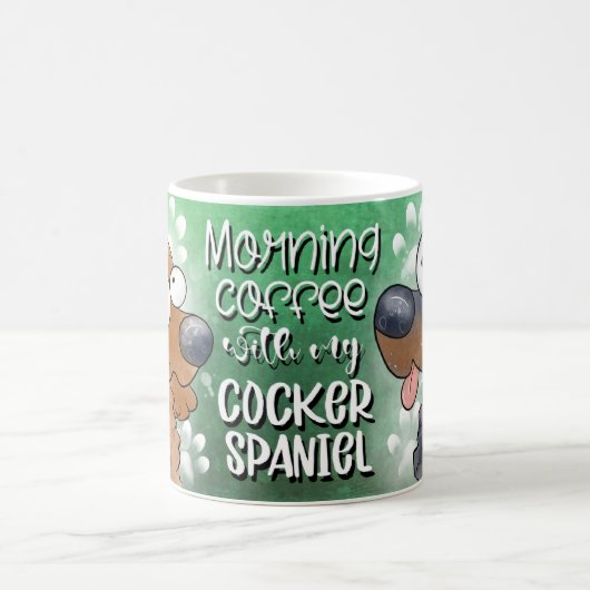 Kaffee mit meinem Cocker Spanisch essen Kaffeetasse (Mittel)