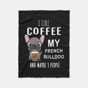 Kaffee mit meinem Freund Bulldoggen trinken Fleecedecke