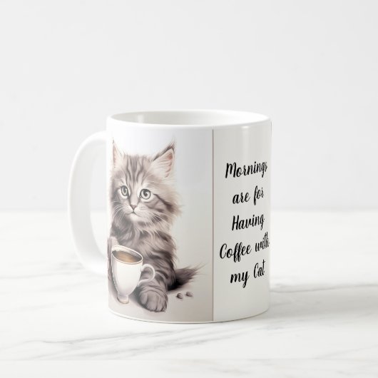 Kaffee mit meiner Katze Kaffeetasse (Vorderseite Links)