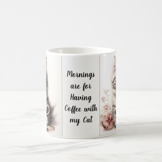 Kaffee mit meiner Katze Kaffeetasse (Mittel)