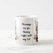 Kaffee mit meiner Katze Kaffeetasse (Mittel)
