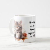 Kaffee mit meiner Katze Kaffeetasse (Vorderseite Links)