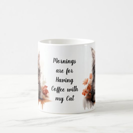 Kaffee mit meiner Katze Kaffeetasse (Mittel)